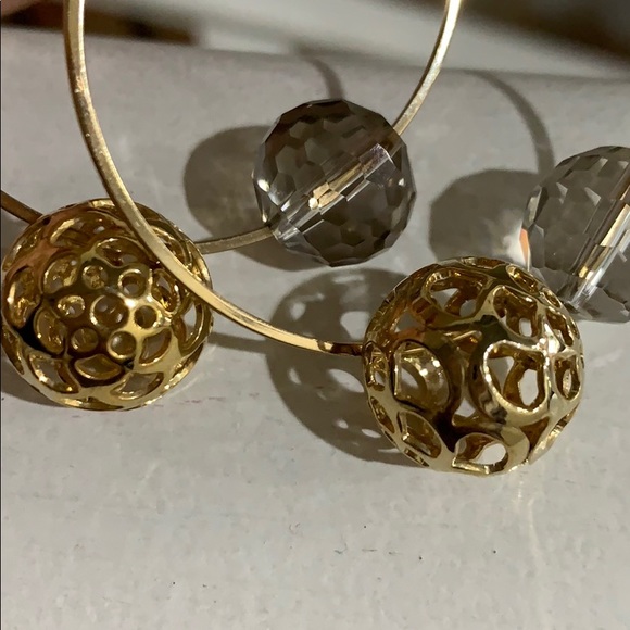 Hoops with a twist - crystal & golden balls! - Picture 3 of 3
